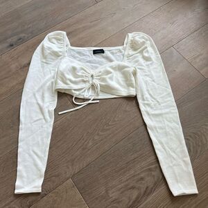 Majorelle Women's White Long Sleeves Crop Top Size Small